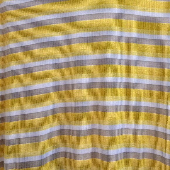 Zara Ribbed Racerback Maxi Tank Dress - Yellow, White, Tan Stripes - Picture 4 of 5